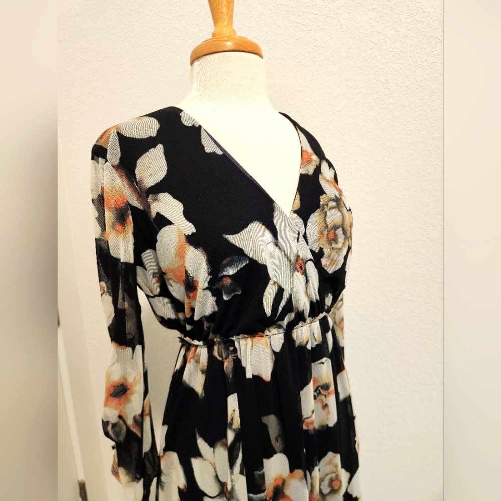 Lush Floral Black Dress